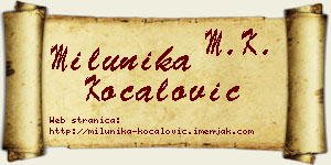 Milunika Kočalović vizit kartica